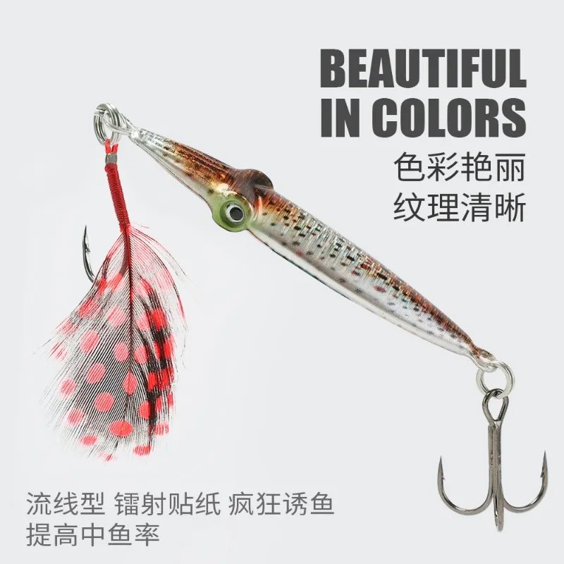 Placa de hierro de pulpo, pintura en aerosol 3D de escamas de pescado reales, Color biomimético, cebo de carretera Ya, lanzamiento de largo alcance de cebo de caballa, 21g - imagen 2