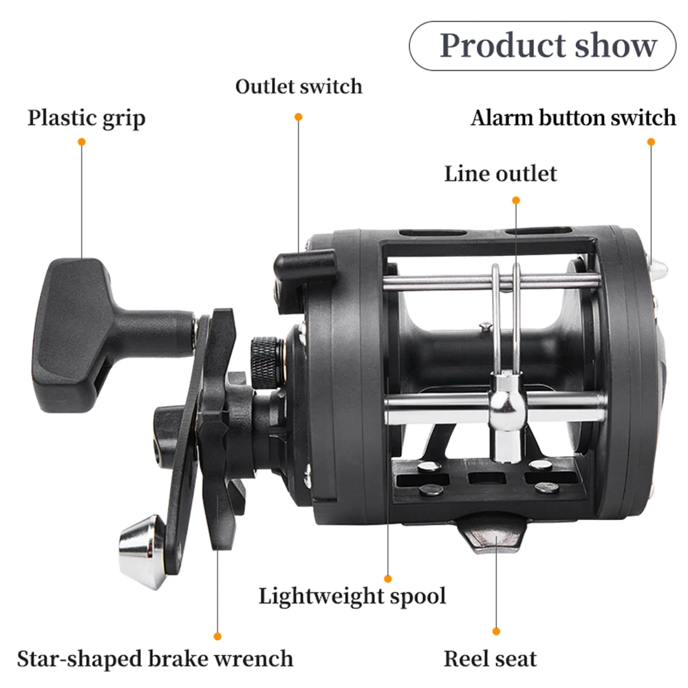 BILLINGS carrete de tambor de curricán de agua salada carrete de pesca de mar de fundición relación de engranaje 3,8: 1 carrete de Baitcasting redondo arrastre máximo de 15KG - imagen 3