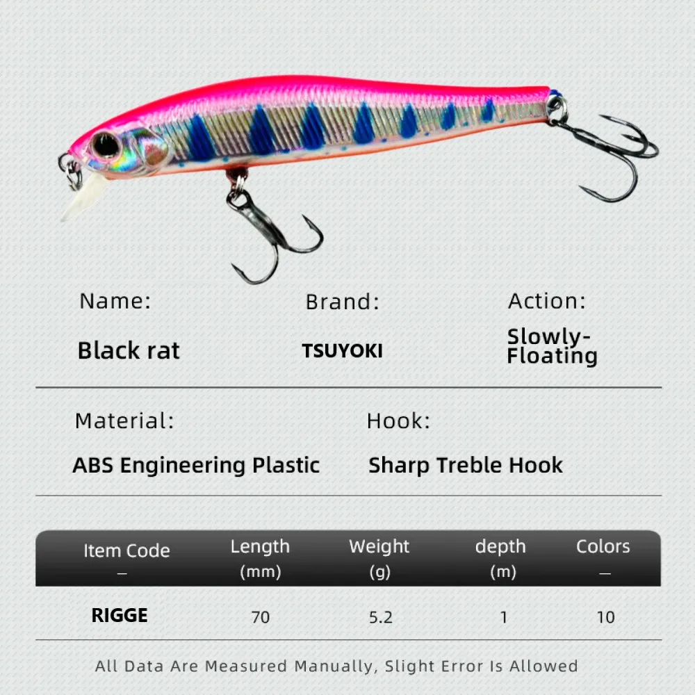 TSUYOKI Rival 70S Minnow Wobbler señuelo de pesca silencioso 70mm 5,5g Jerkbaits magnéticos cebo de hundimiento lento ZipBaits Rigge 70 señuelos de lubina - imagen 2