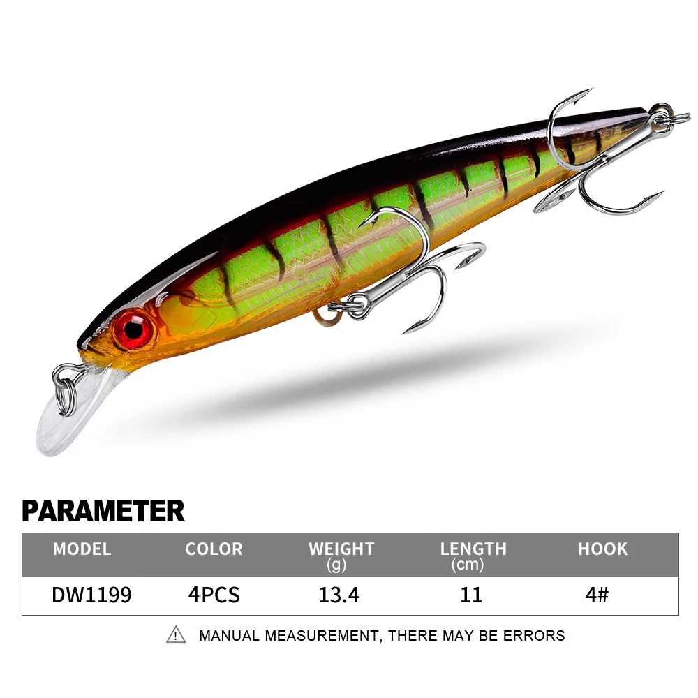 Señuelo de pesca superior Minnow, 11cm, 13,4g, lucio de agua salada, cebos duros de fundición larga, Crankbait - imagen 2