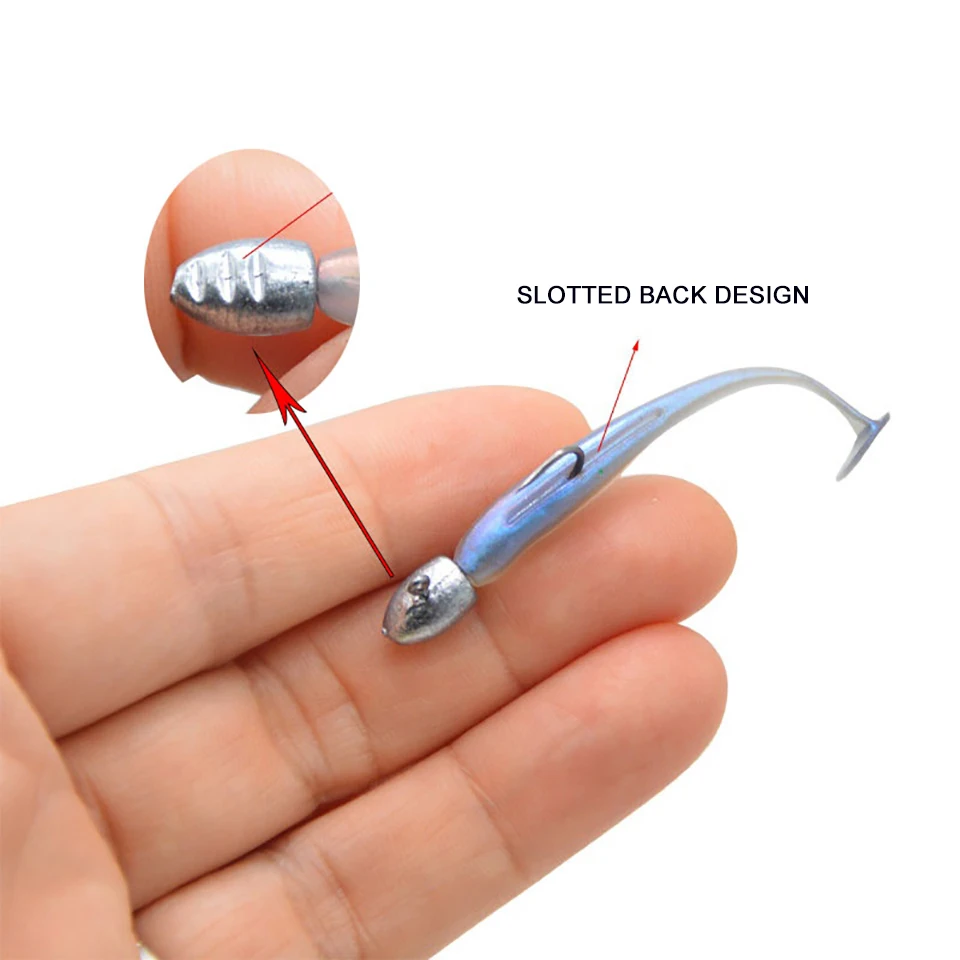 WALK FISH-señuelo de pesca suave, 1/5 piezas, 60mm/3g, aparejo combinado con anzuelos de cabeza plomada, Wobblers artificiales, Swimbait, herramienta de pesca - imagen 4