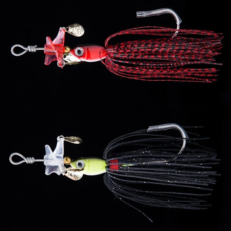 1 Uds 18g señuelo de pesca Spinner Metal barba hierba carpa caminar bagre cebo falso aparejos artificiales agua peces señuelos Accesorios - imagen 3