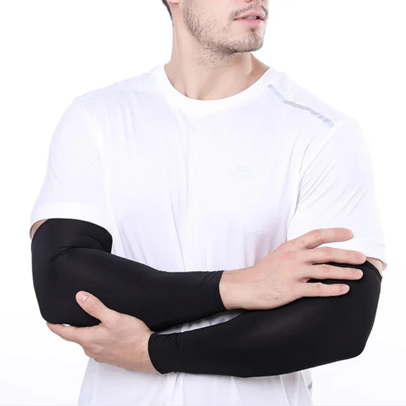 Mangas de brazo de refrigeración deportivas Unisex para hombre, cubierta para correr, protección solar UV, para exteriores, pesca, ciclismo, para ocultar tatuajes, 2 uds. - imagen 4