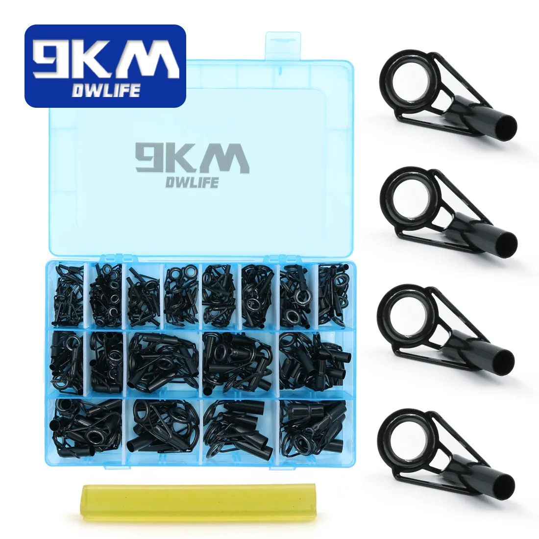 Kit de reparación de puntas de caña de pescar, Kit de repuesto de puntas de poste, guías de cerámica de acero inoxidable, anillo, Kit de reparación de ojales de construcción de caña de pescar