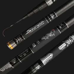 Caña telescópica carbono ultraligera de sección larga para pesca