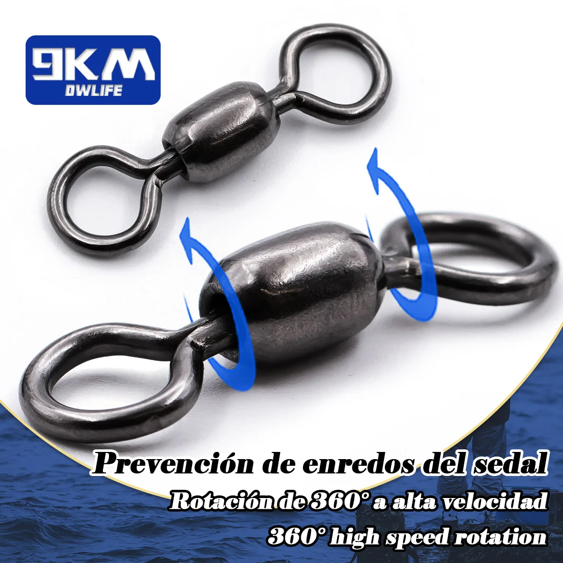 Grúa giratoria 50 ~ 200 Uds., aparejos de pesca giratorios, conector de gancho de línea de pesca, accesorios rodantes de pesca de agua salada de latón inoxidable - imagen 5