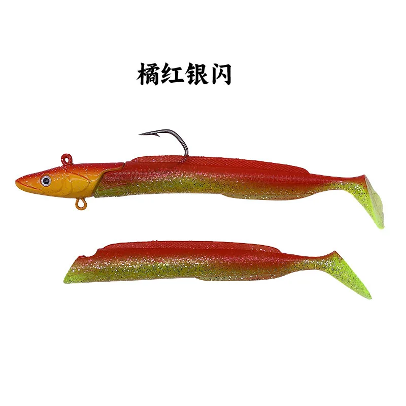 1 unidad, 12,5 cm/23g, Lumious/brillante, bala de mar, lubina, pargo, señuelo de pesca, cabeza de plantilla, señuelo boby suave, señuelo de jigging - imagen 4