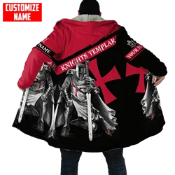 Capa de invierno hombre lana gruesa capucha estampado 3D calavera