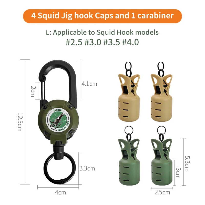 Cubierta protectora de hebilla de camarón de madera telescópica portátil, gancho de plantilla de calamar, pulpo, sepia, aparejos de seguridad, nuevo - imagen 3
