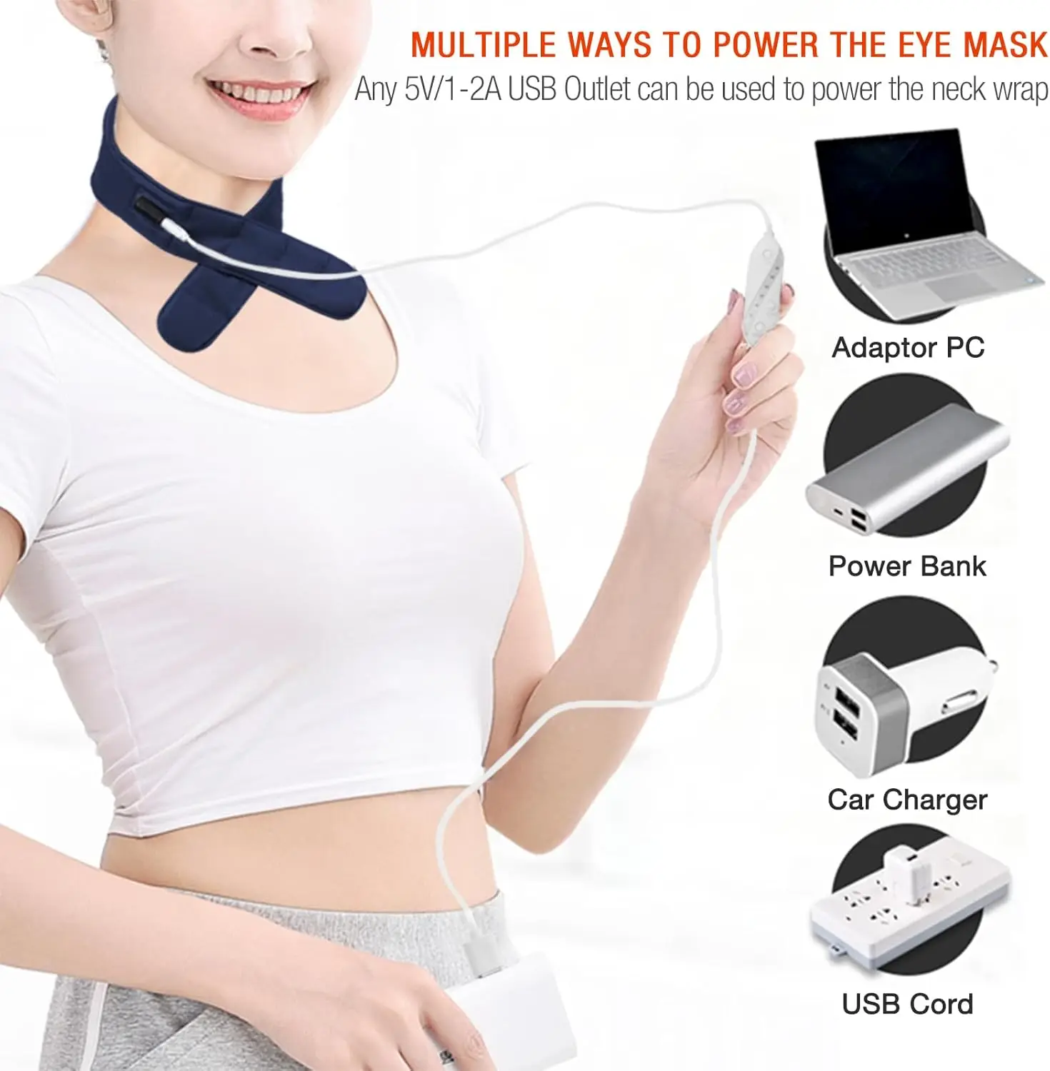 Electric Heating Scarf USB Heated Neck Wrap Winter Warm Neck Ring For Cycling Camping Hiking Skiing Universal Warmful Scarves - imagen 3