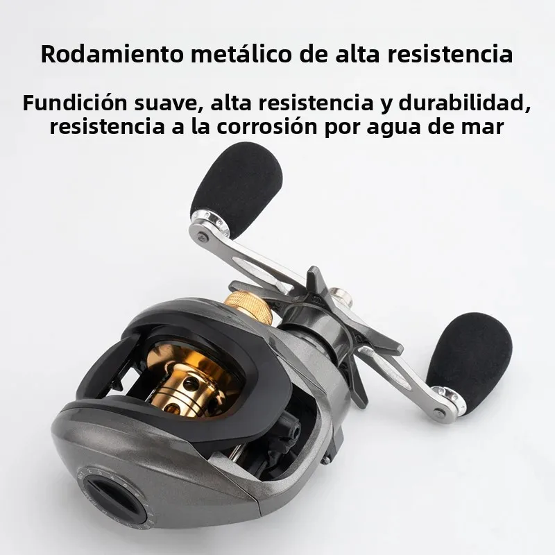 Huidiao HJ carrete de fundición de perfil bajo sin pájaros 7,1: 1 carrete de Baitcasting completo N48 freno magnético para pesca con señuelo - imagen 3