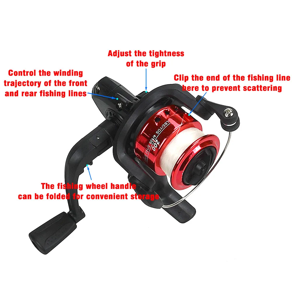 MNFT 1 Juego de caña de pescar de fibra de carbono superdura para barco, señuelo con mosca de hielo, caña de pescar con carrete de pesca de alta calidad, juego de aparejos de pesca de 1,5 m de longitud - imagen 4