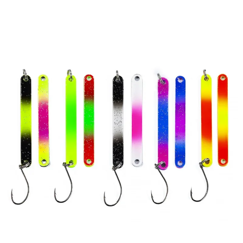 MUKUN 1 Uds PescaTrout Stick cuchara de Pesca en hielo 5cm 2,5g cuchara colorida cebo cobre Metal señuelo de Pesca para trucha Pike perca - imagen 3