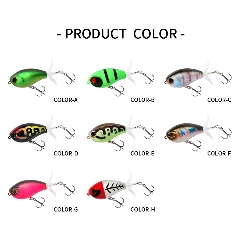LETOYO 40mm 50mm Topwater Whopper Popper giratorio doble hélice cola cebo Artificial para lubina Señuelos de Pesca - imagen 3