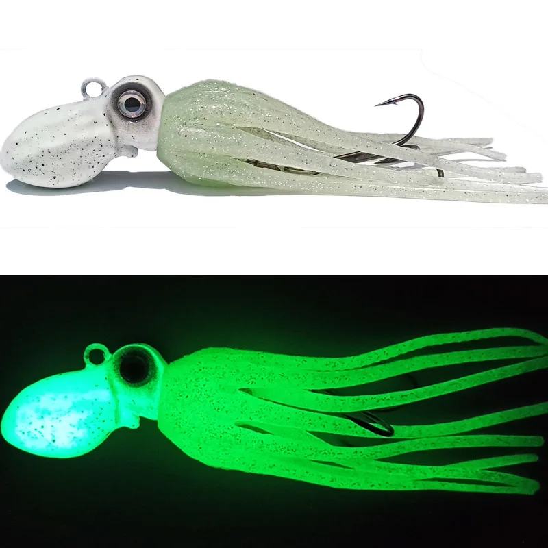 Señuelo luminoso Jigging, Jig Head con falda, juego de pesca, pesca en el mar, nuevo, 100g, 150g, 200g, 250g, 300g, 350g, 400g - imagen 2