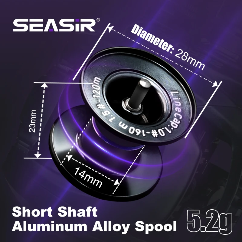 Seasir ZERO-VX 133g BFS carrete de pesca Baitcasting ultraligero 7,6:1 relación de engranaje de alta velocidad 6 + 1BB arrastre máximo 4kg agua dulce salada - imagen 2