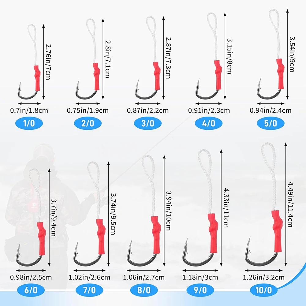 20 piezas anzuelos de asistencia para pesca con línea de PE anzuelos verticales plantilla de metal anzuelos de Jigging de paso lento anzuelos de pesca de acero inoxidable - imagen 2