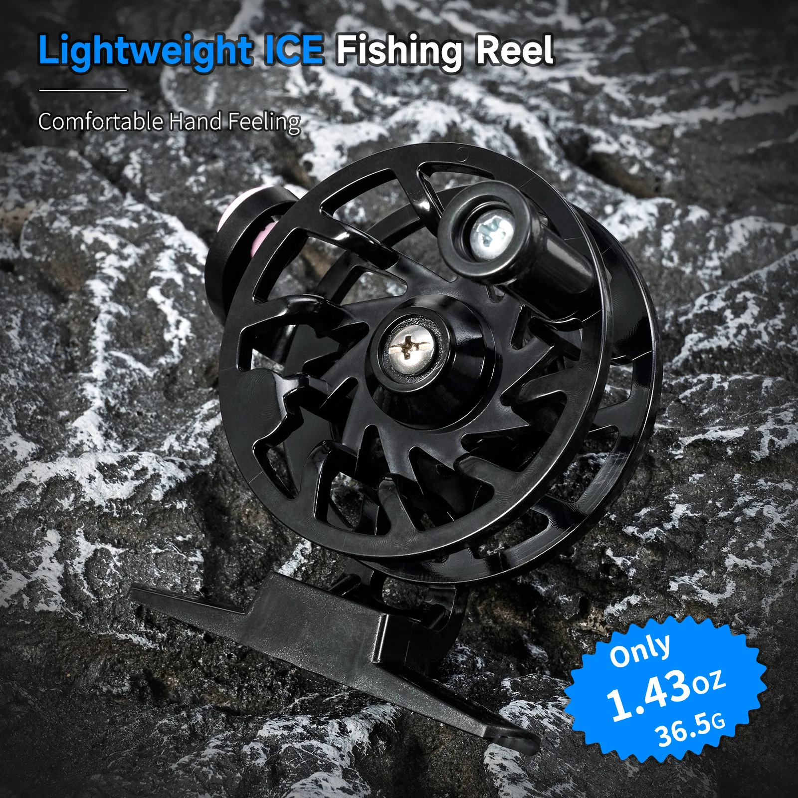 Carrete de pesca de plástico resistente al desgaste, relación de engranaje 1:1, ultraligero, anticorrosión, rueda de pesca en hielo de 3 colores - imagen 4