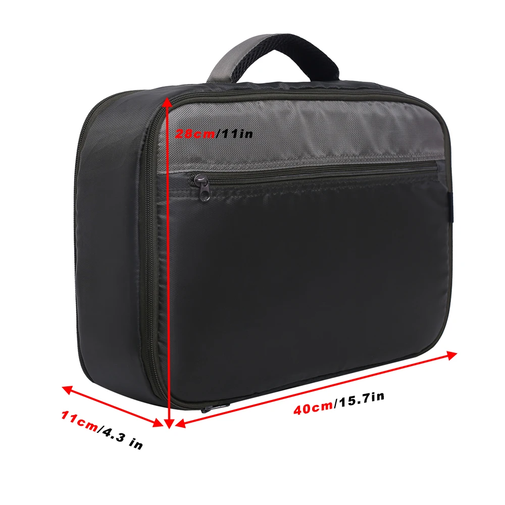 Bolsa mostrando su diseño de estuche almacenamiento y carrete giratorio