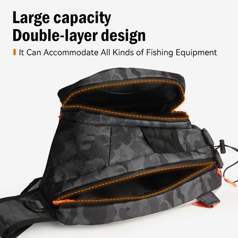 LEYDUN 35*20*18cm bolsa de aparejos de pesca multifuncional nailon impermeable de gran capacidad bolsa cruzada de pesca deportiva al aire libre - imagen 3