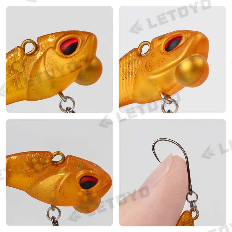 LETOYO Mini Vib Ratlin para Pesca, señuelo que se hunde con vibración, cebo duro, capa de natación completa para perca, Pesca, trucha, Área de Pesca - imagen 4