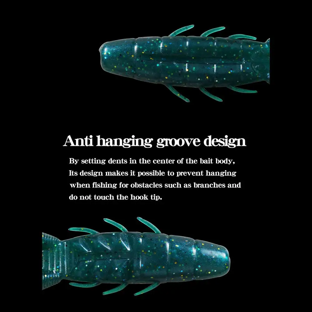 Señuelo de pesca en forma de Camarón, 6 piezas, 90mm/7,2g, cebo Artificial suave, accesorios de equipo de pesca - imagen 5