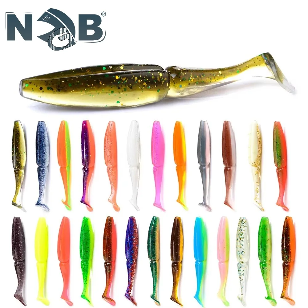 NGB 9cm/10,5 cm cebo de silicona cola en T gusano señuelo de pesca suave 6-10 Uds Jigging Shad cebo de pesca Artificial para Wobblers de lubina