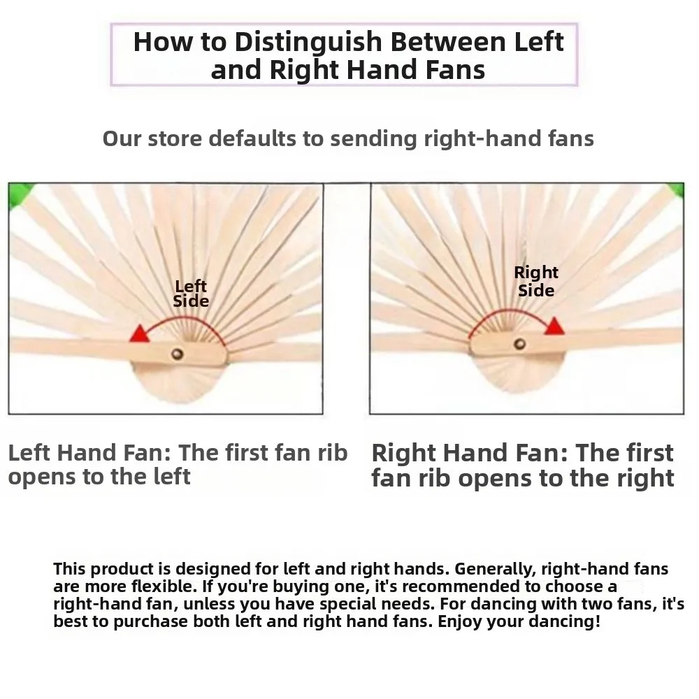 Abanico corto chino de bambú para danza del vientre, 31cm, 10/20cm, medio círculo, seda, colorido, para niños, abanicos de bambú, 10 estilos - imagen 4