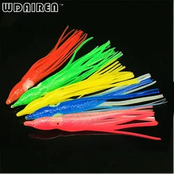 5 uds Falda de Pesca de silicona señuelo suave de calamar 11cm 3g plantilla de calamar cebo suave de Pvc Artificial aparejos de Pesca de mar Pesca Swimbait