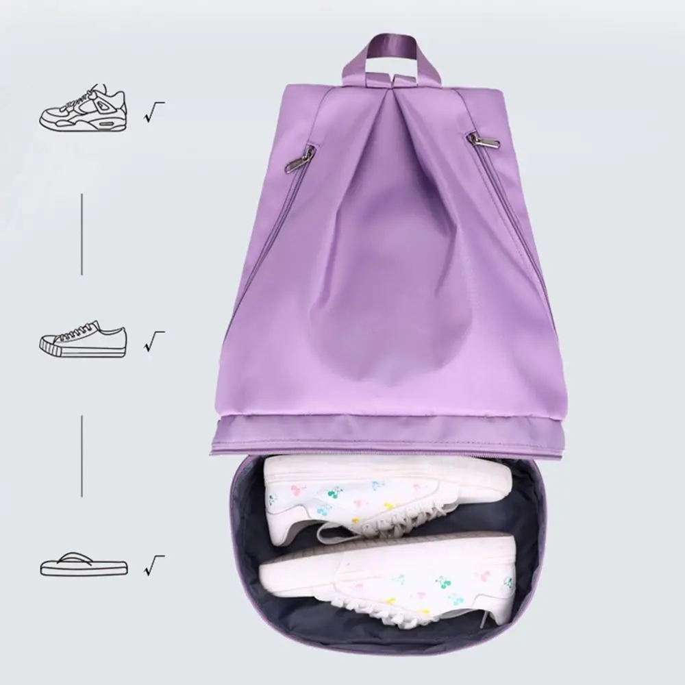 Bolsa de Fitness con separación en seco y húmedo, bolso de viaje plegable impermeable, compartimento para zapatos de expansión, bolsa de lona de viaje para escalada - imagen 2