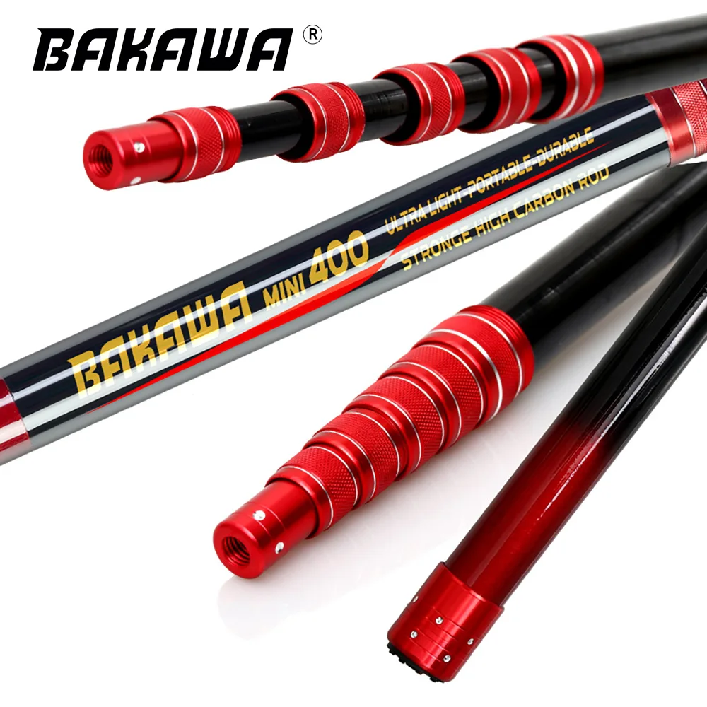 BAKAWA-red de aterrizaje de pesca telescópico ligero de fibra de carbono, poste plegable extensible para peces, aparejos de red de inmersión manual para moscas, 2,1/3,0/3,6 M - imagen 3