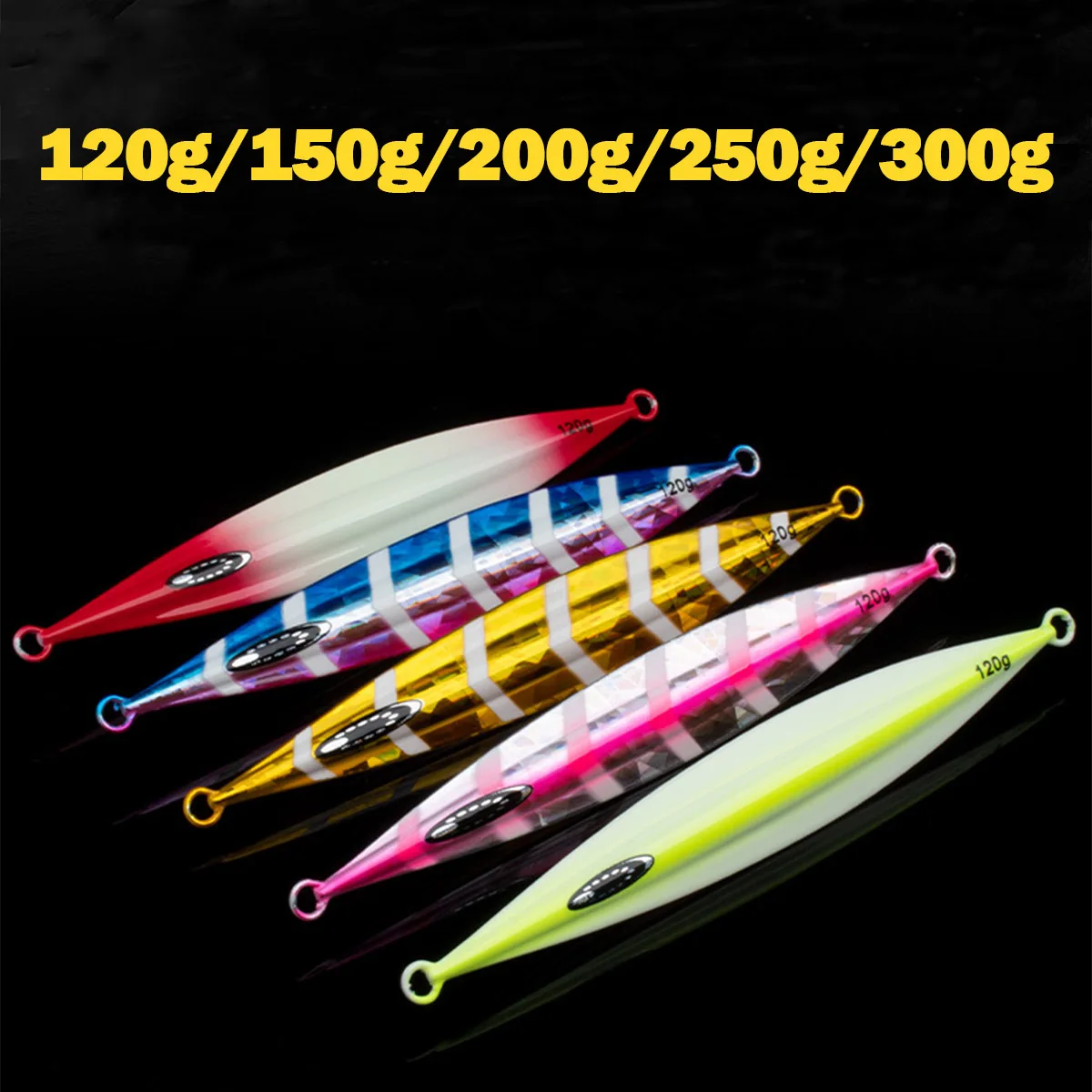 Señuelo de pesca Jigging de Metal de paso lento, 120g150g200g250g300g, plantillas de caída de fundición larga, agua salada, Mahi, malta, atún, aguas profundas