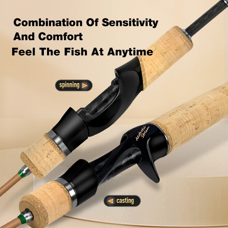 Caña de pescar Kingdom, corriente estética ultraligera, 76g, UL, 1,43 m, 1,5 m, 1,59 m, 2 secciones, cañas de pescar de fibra de carbono de fundición giratoria - imagen 4