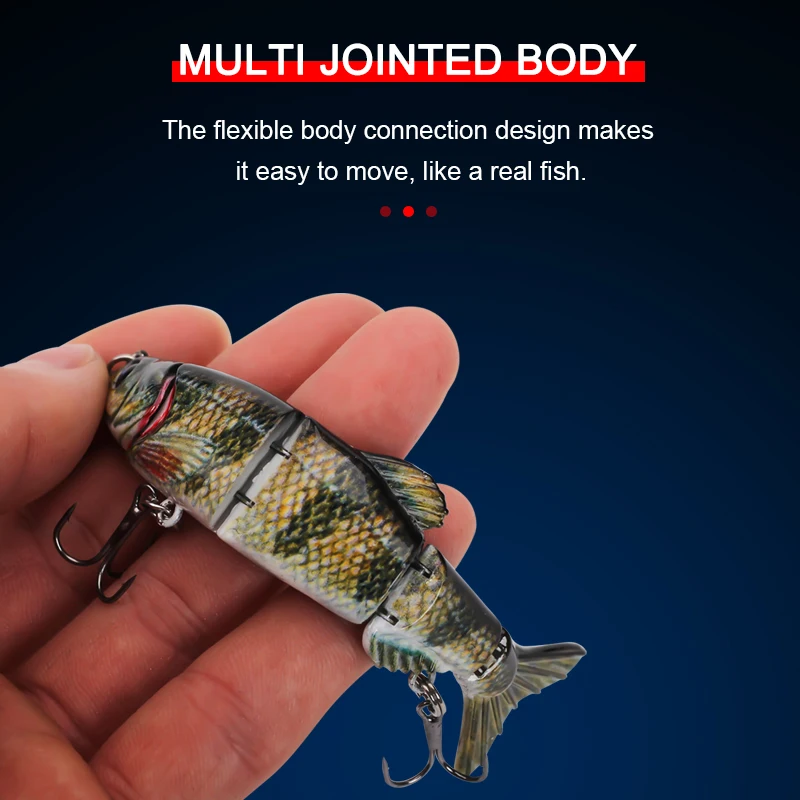 Wobblers de hundimiento de 102mm y 10g, señuelo de pesca de 5 segmentos, cebo duro Artificial multiarticulado, Swimbait para Lucio, perca, Crankbaits - imagen 5
