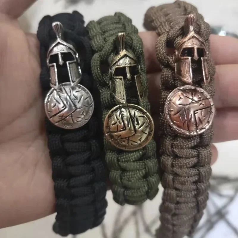 Cuerda de escalada, 1 Juego de cuentas de Paracord, hebilla colgante artesanal, cordones de cuchillo de Paracord, dijes de Metal para accesorios de pulsera de Paracord - imagen 3