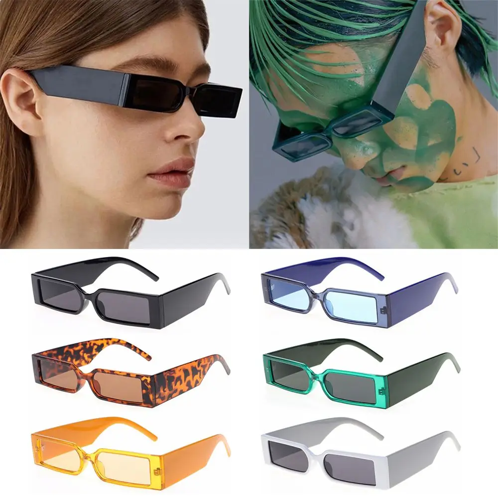 Gafas de sol rectangulares para hombre y mujer, lentes de sol de Hip Hop, montura pequeña - imagen 3