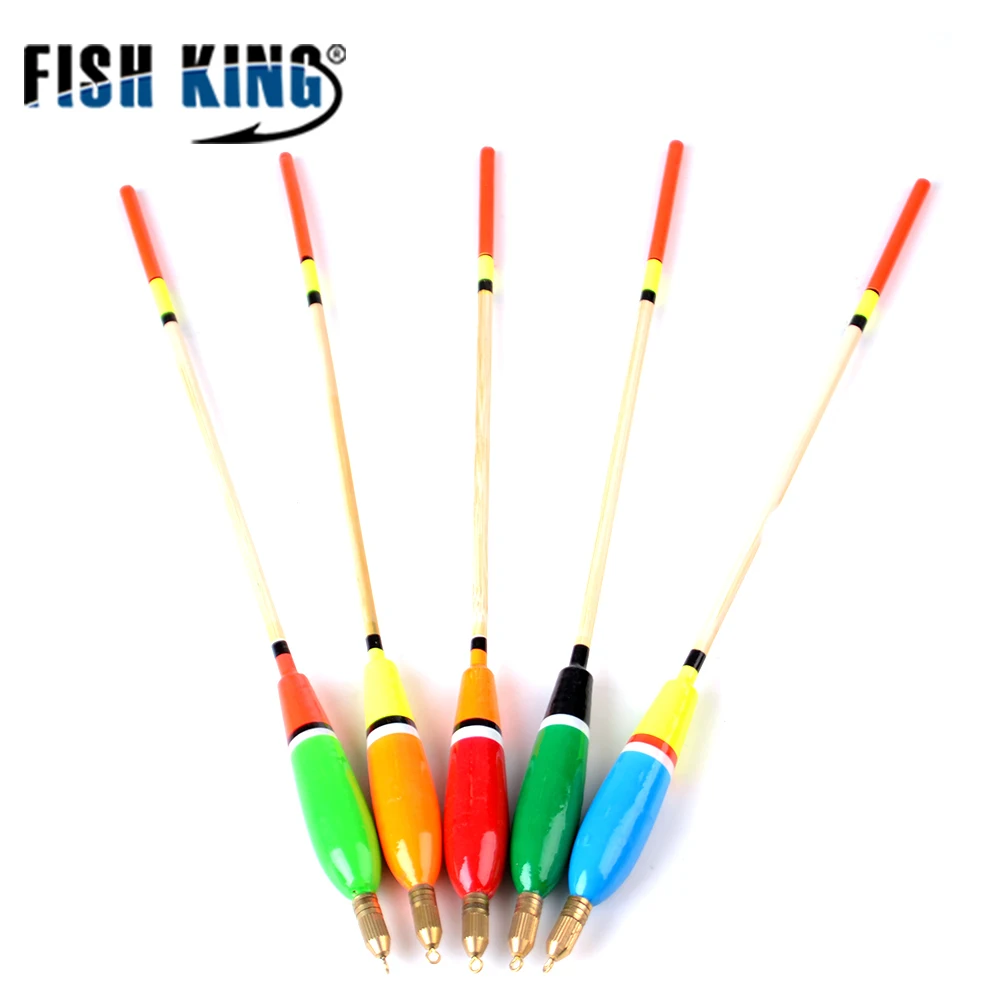 FISH KING-flotador de abeto Barguzinsky de colores mezclados, aparejos de Pesca Vertical, 3 + 2g, 4 + 2g, 5 + 2g, 6 + 2g, 5 unidades por lote - imagen 2