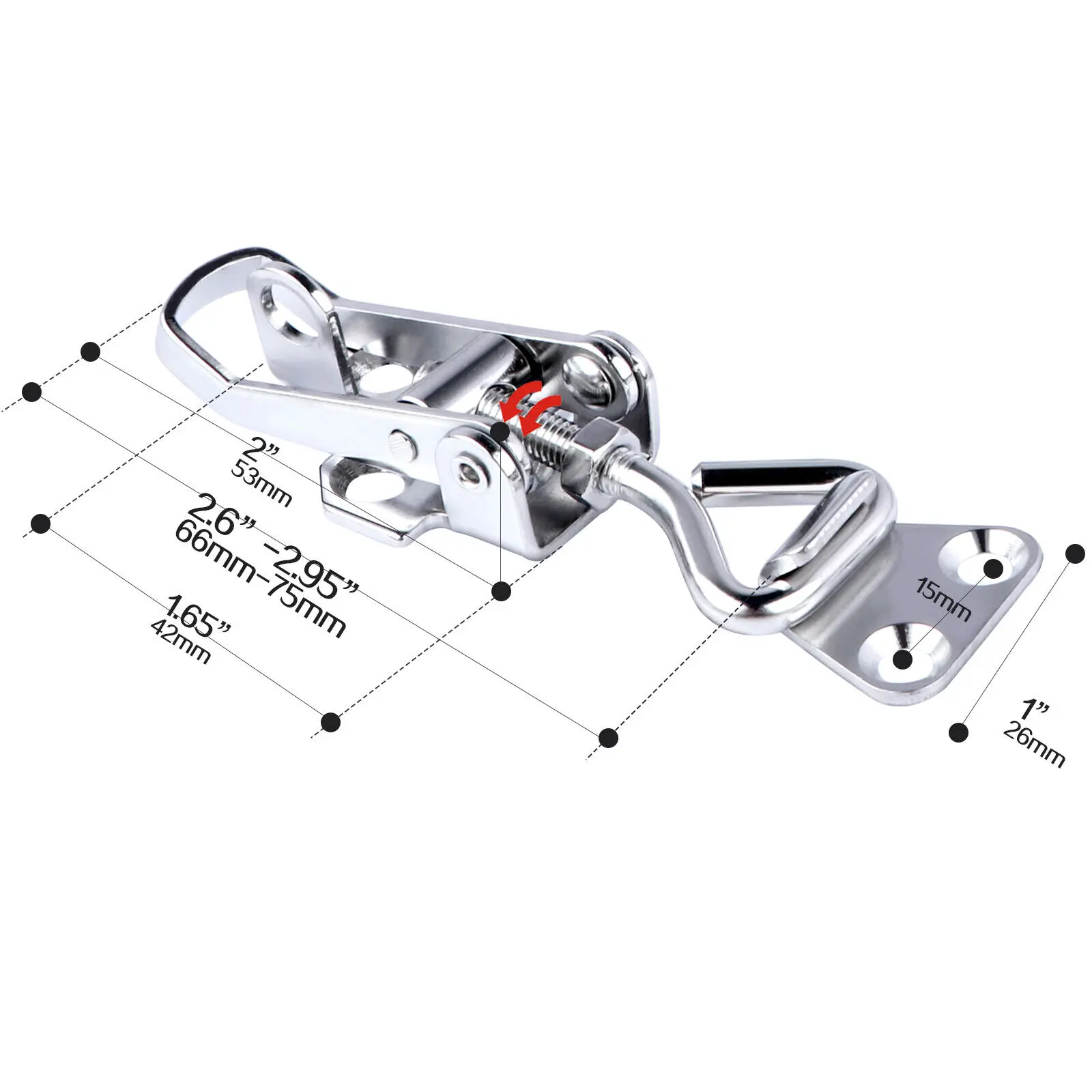Abrazadera de acero inoxidable para barco, pestillo antisonajero, 2 piezas, accesorio marino - imagen 2