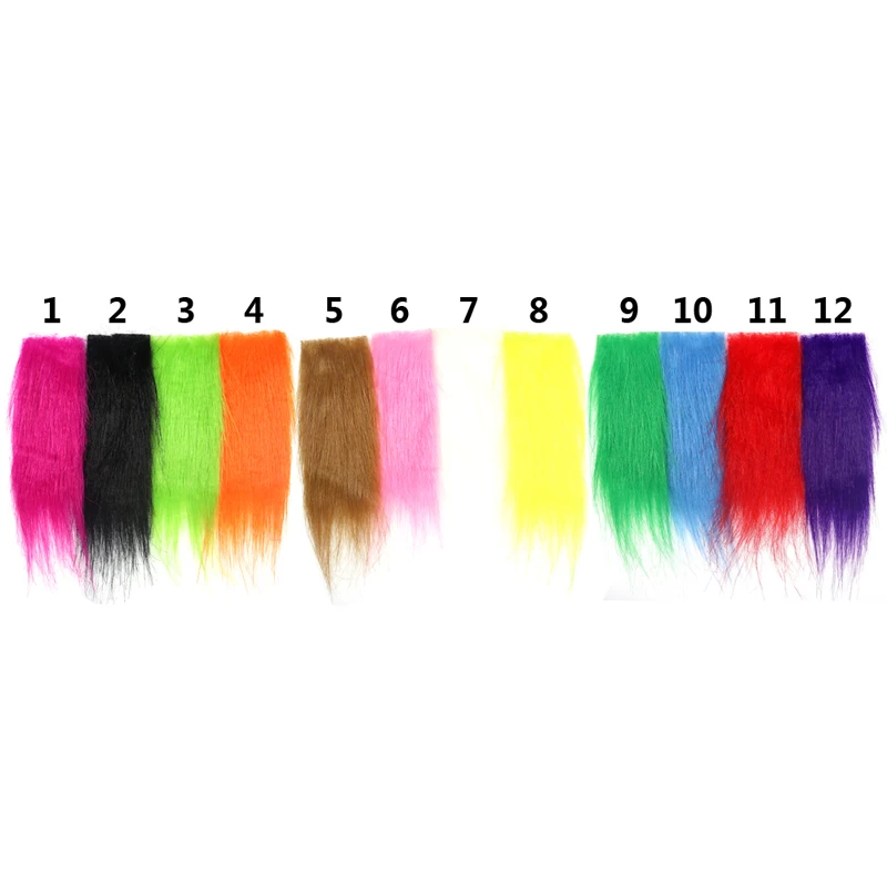 Wifreo, 12 paquetes de colores mezclados, atado de moscas de fibra larga, artesanía, velero de piel, cebo, Material de atado de moscas de pescado, fibra sintética suave pelable - imagen 5
