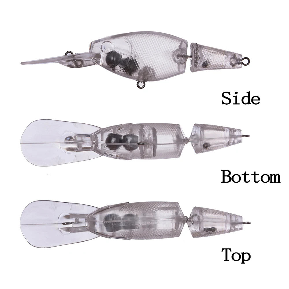 Chan'sHuang 20 piezas cebo en blanco sin pintar 10cm 12,8g sonajero cola Minnow 2 secciones Swimbait DIY hecho a mano señuelo de pesca Artificial - imagen 3
