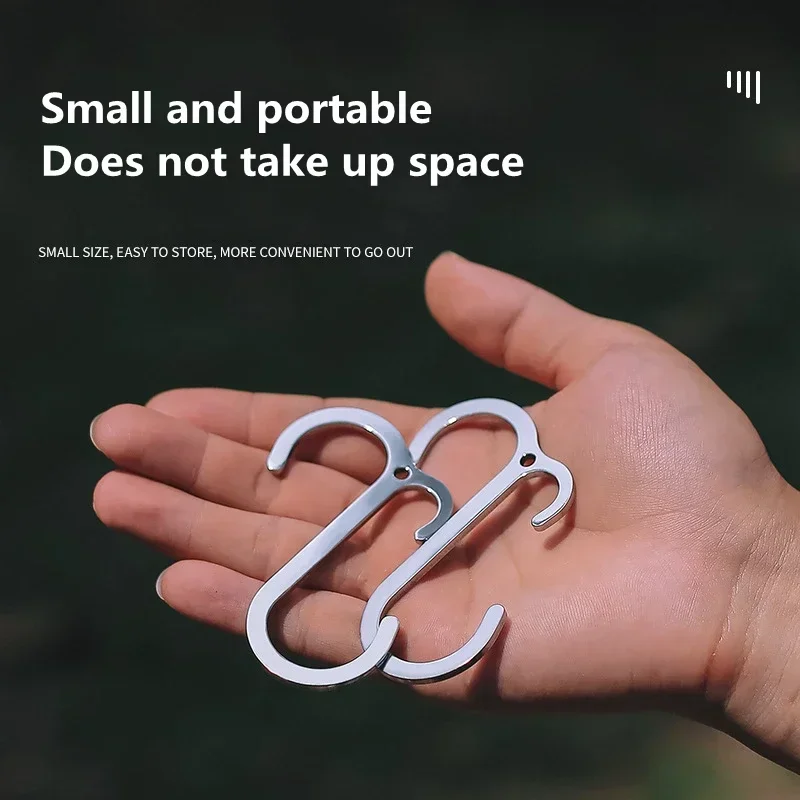 Gancho colgante de cuero en forma de S para exteriores, 1/2/3/4 piezas, utensilios de cocina de viaje, gancho de acabado, soporte para olla, sartén, lámpara, estante de almacenamiento - imagen 5