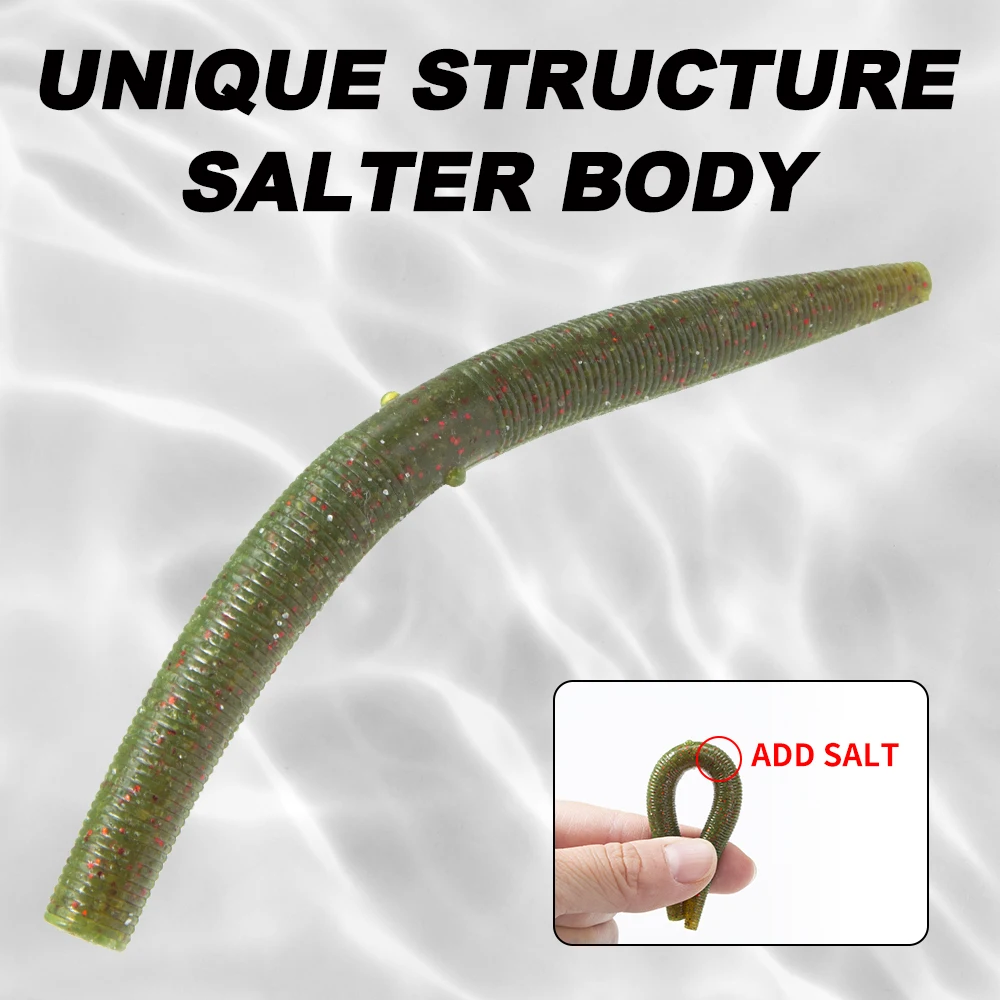 Hunthouse 10 unids/bolsa Senko gusano señuelo de pesca suave 105mm 5g cebo Artificial de plástico para lubina agua salada/aparejos de pesca de agua dulce - imagen 5