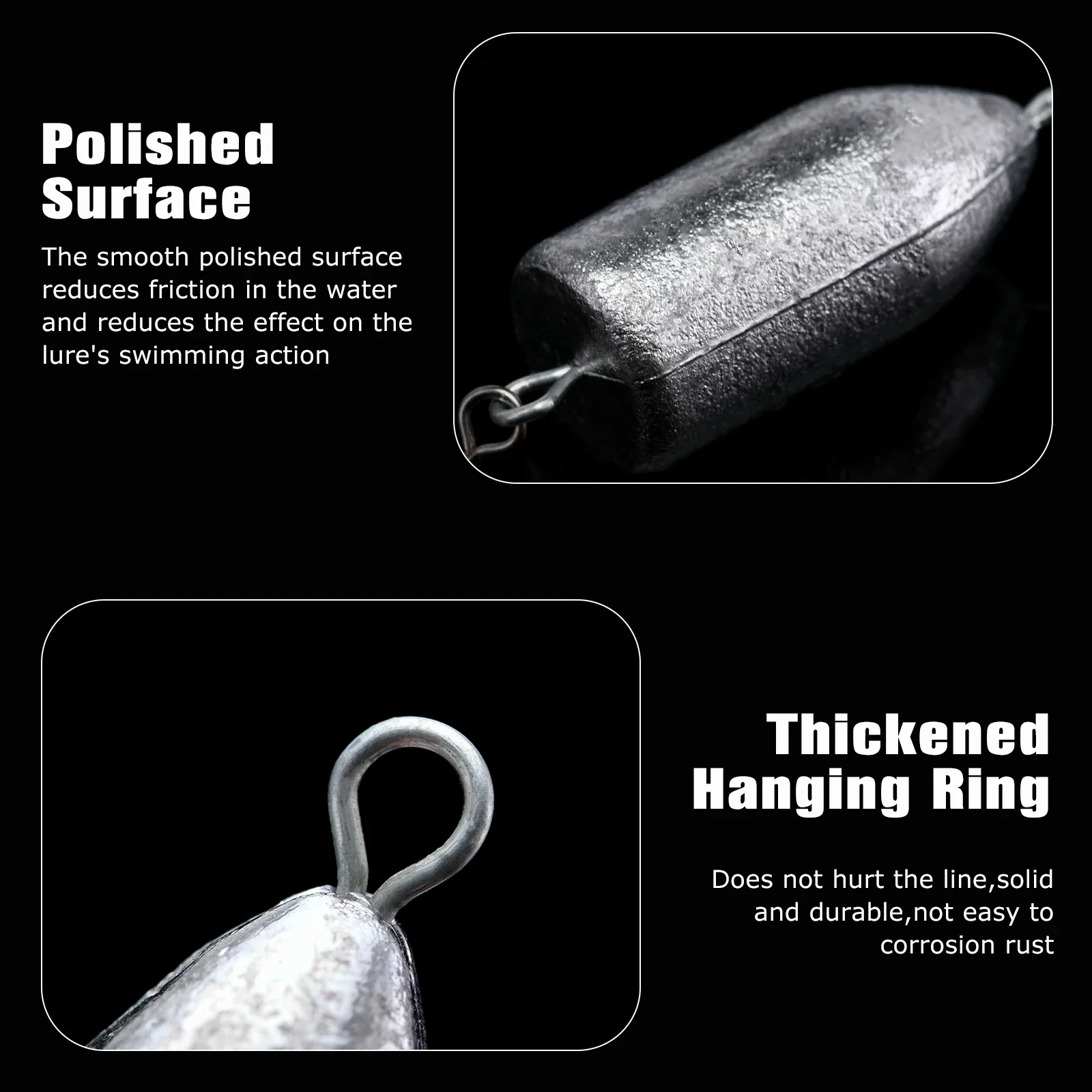 Goture-PESAS de pesca de hoja de plomo/tiro de gota con broche giratorio, aparejos de pesca, accesorios de señuelo de plomo para pesca de fundición - imagen 4