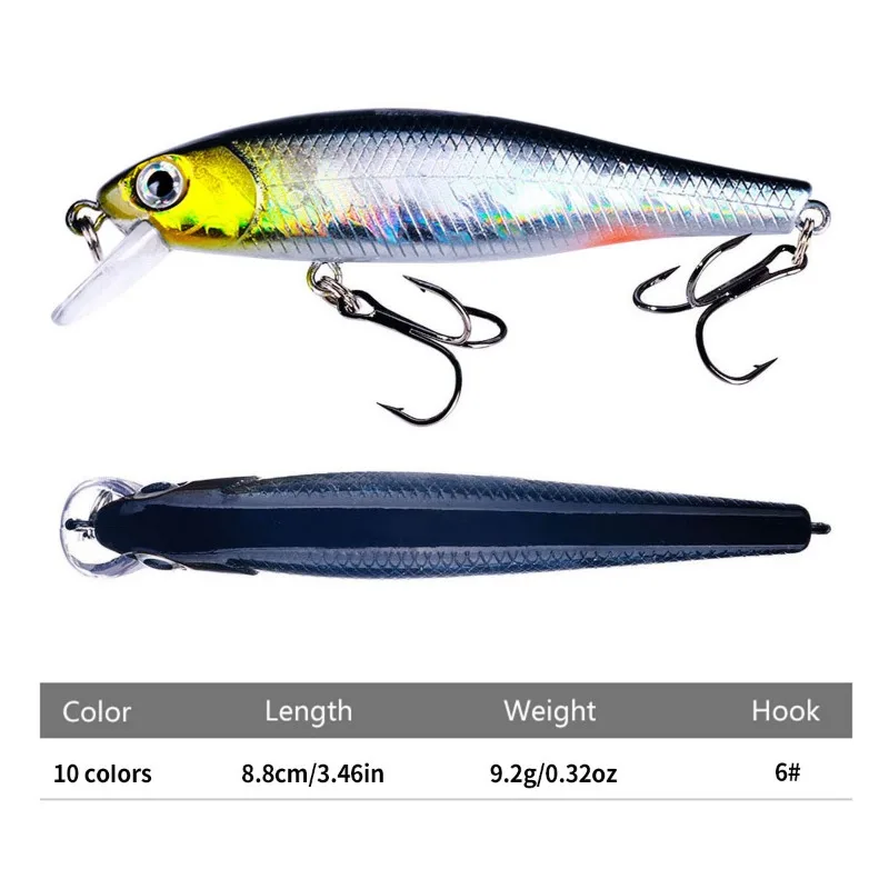 Crank Minnow Wobbler Jerkbait señuelo de pesca 8,8 Cm 9G Isca Artificial Carkbait Swimbait Tackle para lubina Lucio carpa - imagen 3