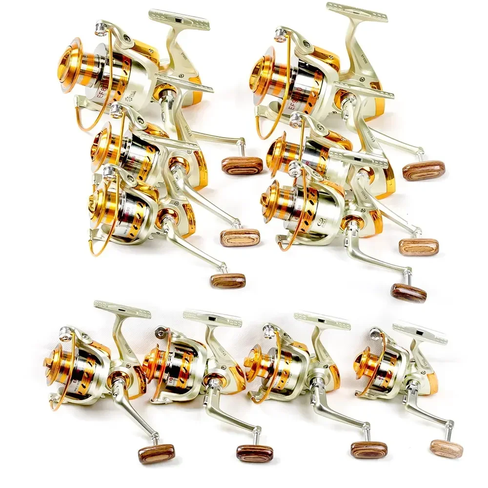 Yumoshi-carrete de pesca de aluminio con mango plegable, carrete giratorio de Metal, 12BB, 5,5: 1, EF1000- 9000 - imagen 5