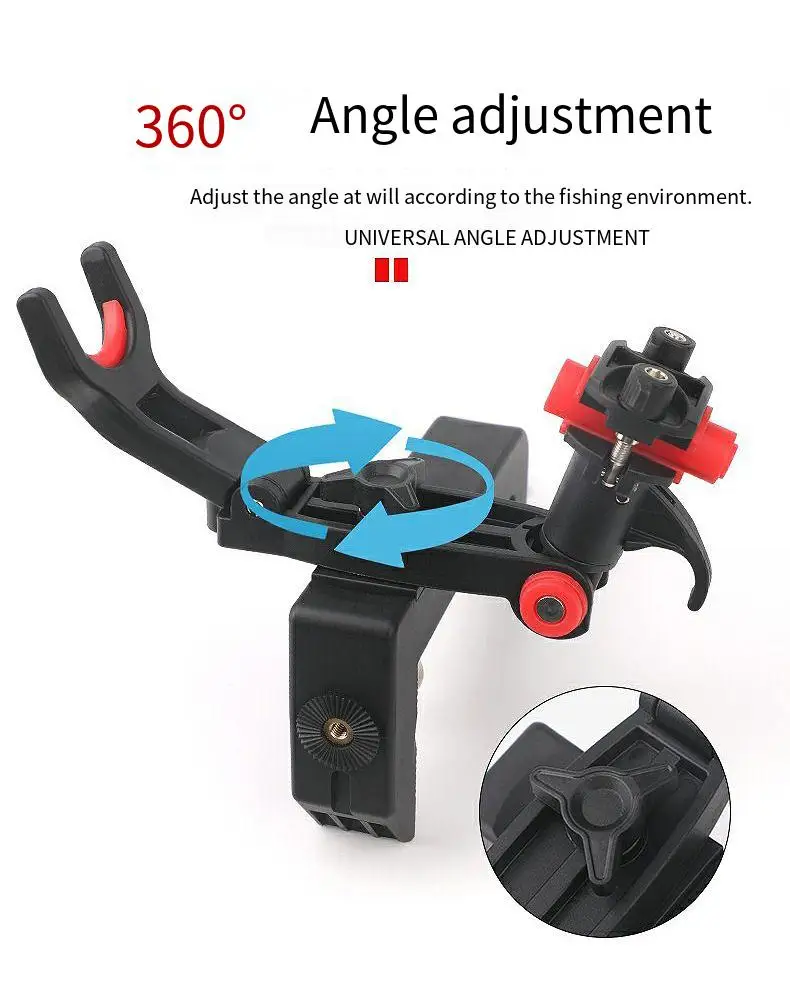 Portacañas ajustable 360° desmontable para barco — fijación segura - imagen 4
