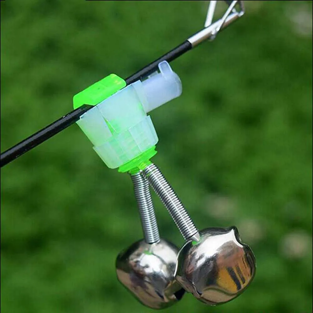 Herramienta de pesca con indicador de Clip, cebo de pescado, campana de caña de pescar, campanas en espiral gemelas, alarmas de mordida de pesca, accesorios de pesca, 10 unidades por juego - imagen 5