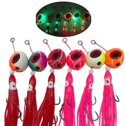 Ley Glow Jig Luminoso Calamar con anzuelo doble para pesca de calamares