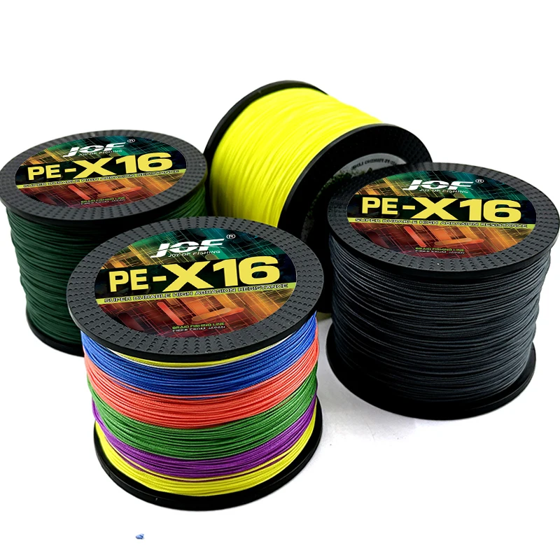 Línea de pesca trenzada JOF de 16 hebras, 25-200LB, resistencia a la abrasión de agua salada, 100/300/500/1000M, multifilamento, línea súper PE, pesca en el mar - imagen 5