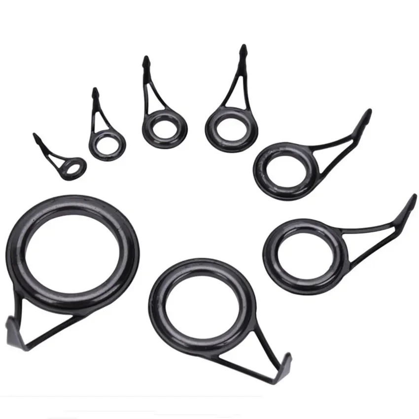 Equipo de pesca de acero con alto contenido de carbono, accesorio de cerámica, ojo guía, bucle de alambre a través del bucle de alambre, 6-30 # - imagen 3